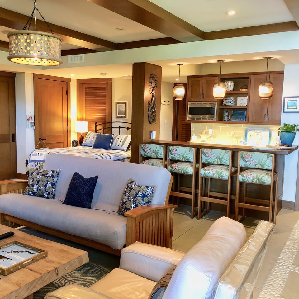 The Surf Room is a bright and spacious studio apartment.