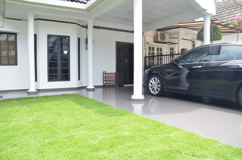 Main entrance, view from green