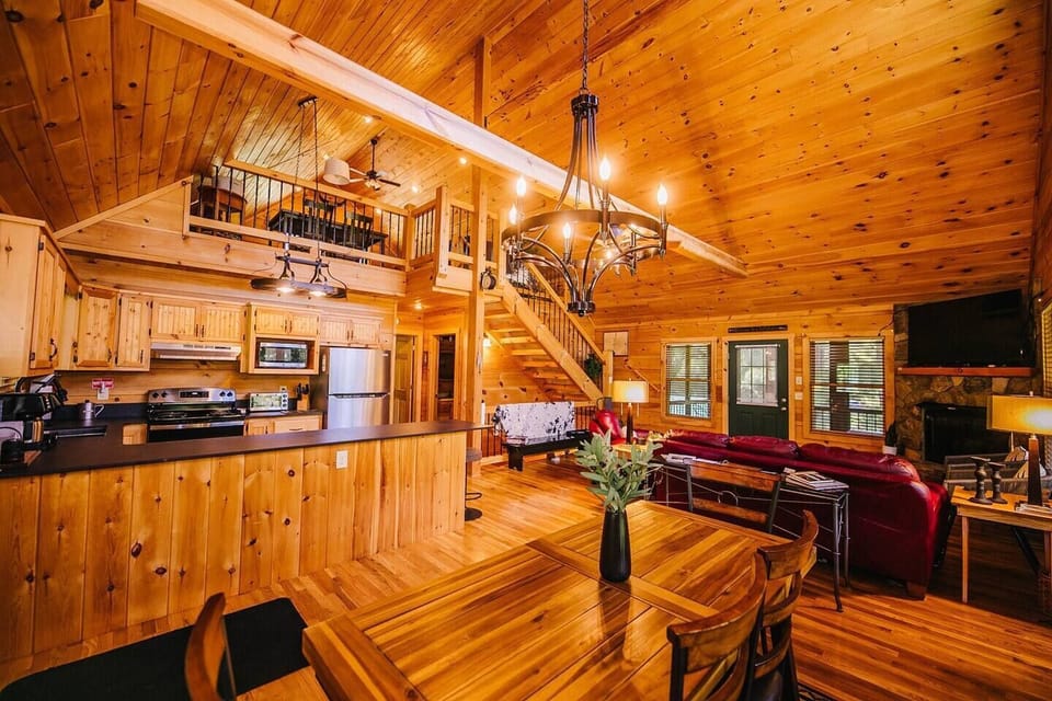Log Cabin Living Area and Loft