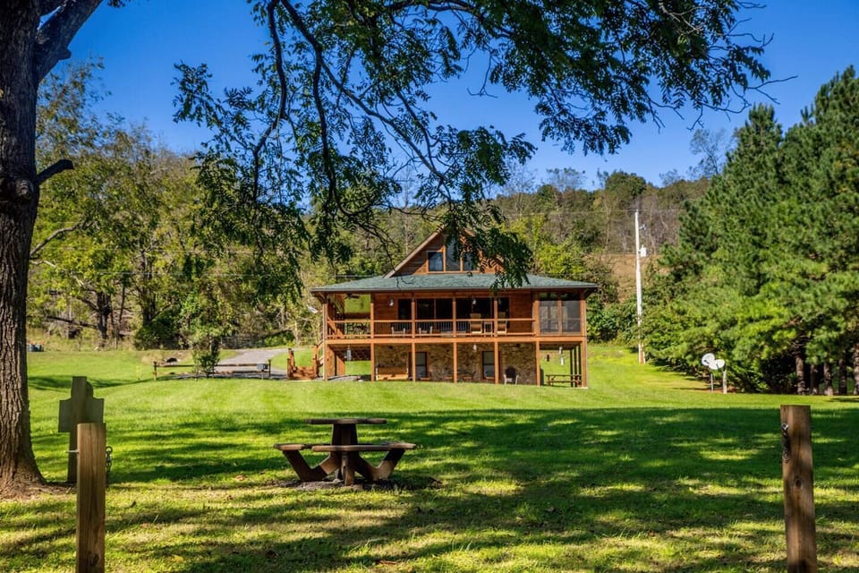 View of Log Cabin from River