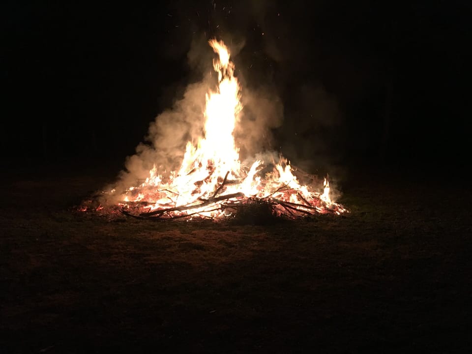 Winter bonfire