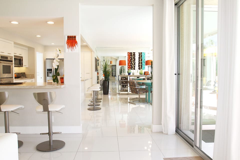 View from Great Room into Dining Room/Kitchen
