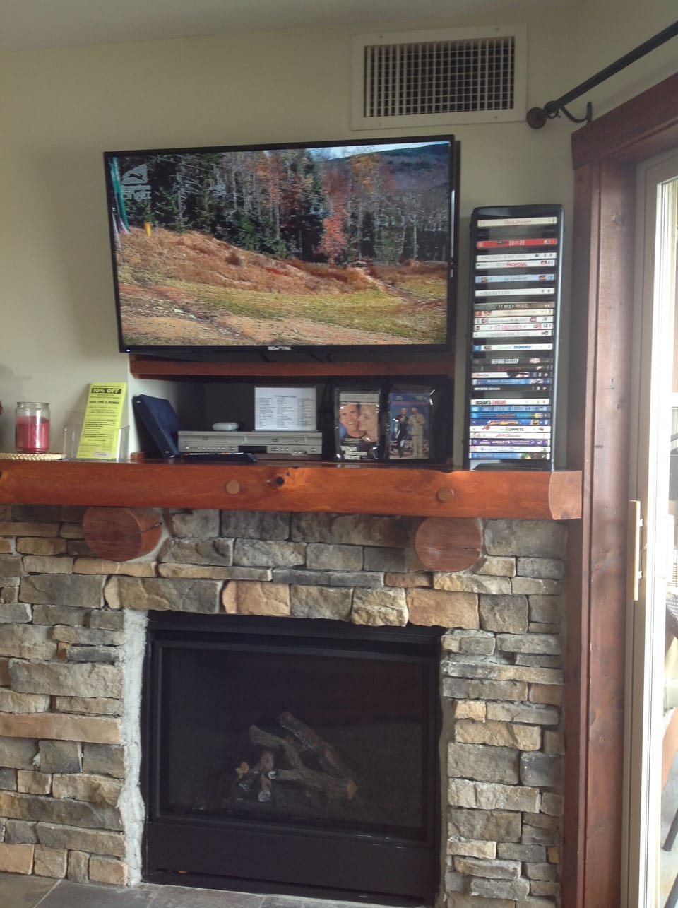Fireplace and flat screen TV