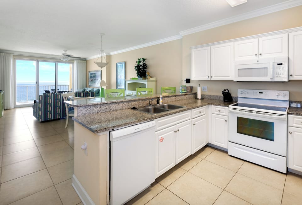 Kitchen with counter space for three