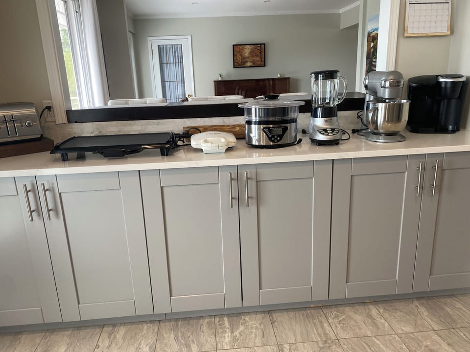 small appliance include steamer, mixer,  griddle, waffle iron and blender