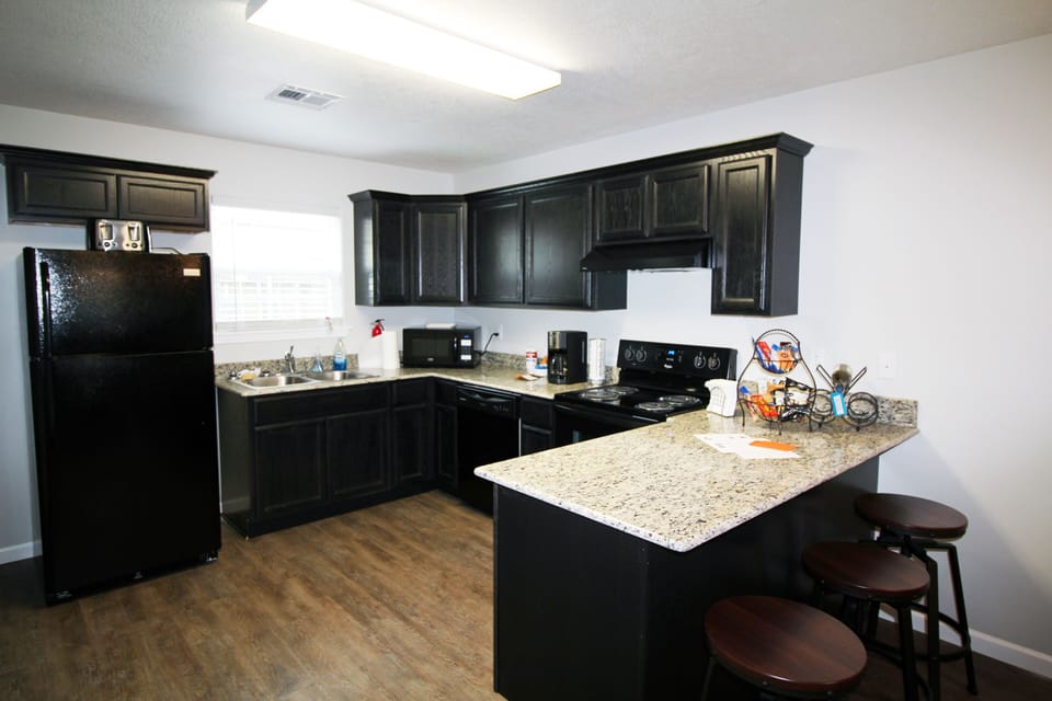 Granite countertops and soft-close cabinets and drawers
