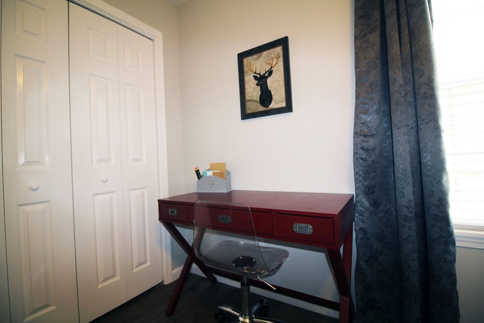 Work space in bedroom