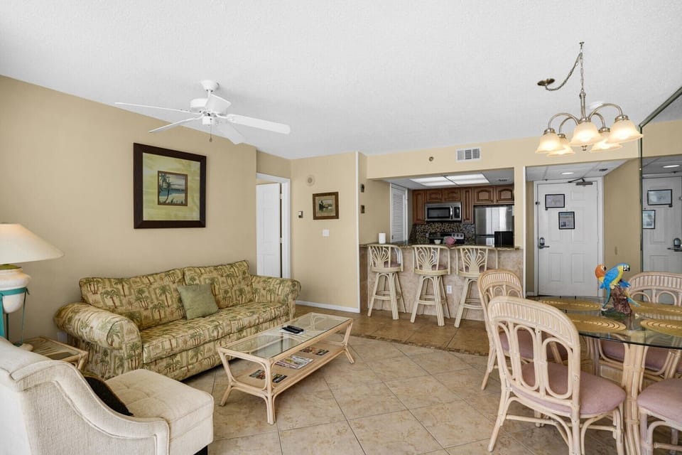Living room and dining area