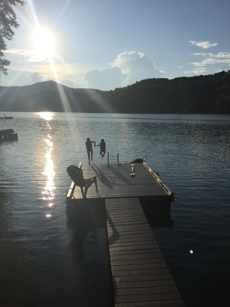 Sunset over private dock