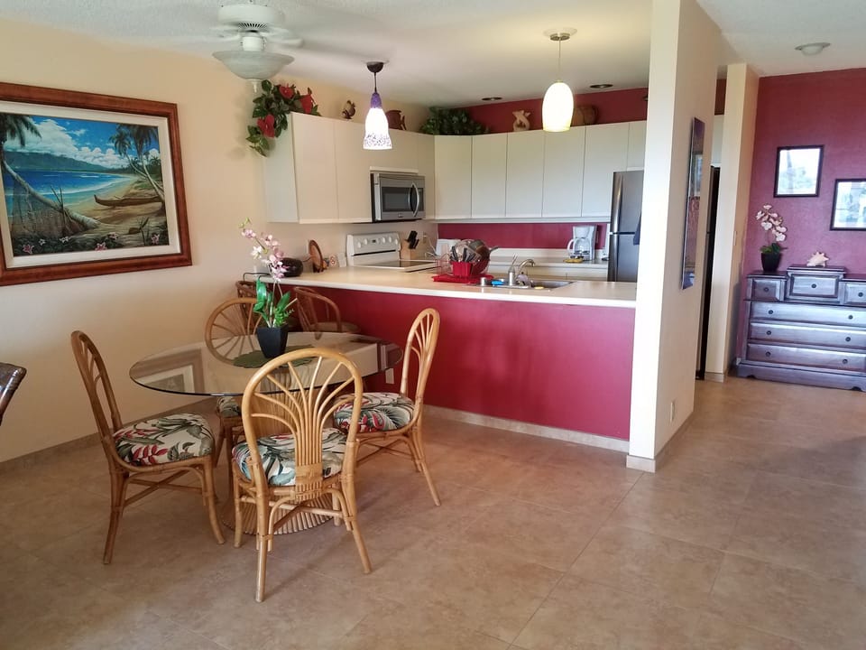 Dining Kitchen area with tile floor