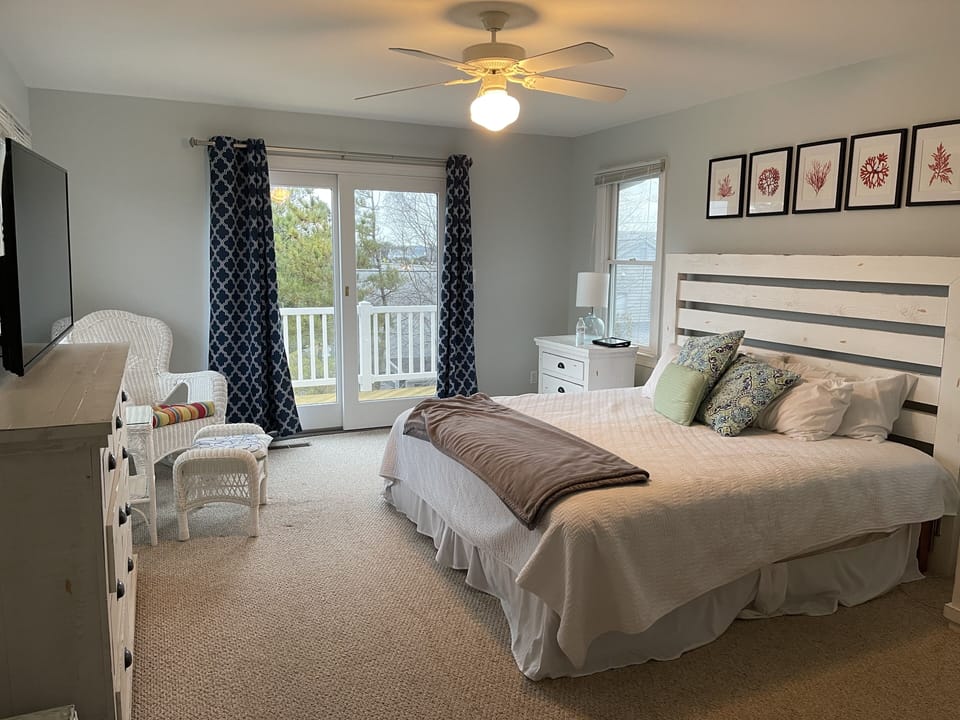 Top floor master bedroom with king bed