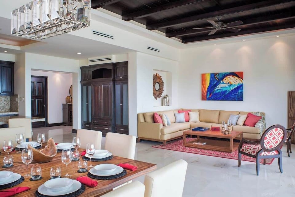 Open living and dining space for family meals