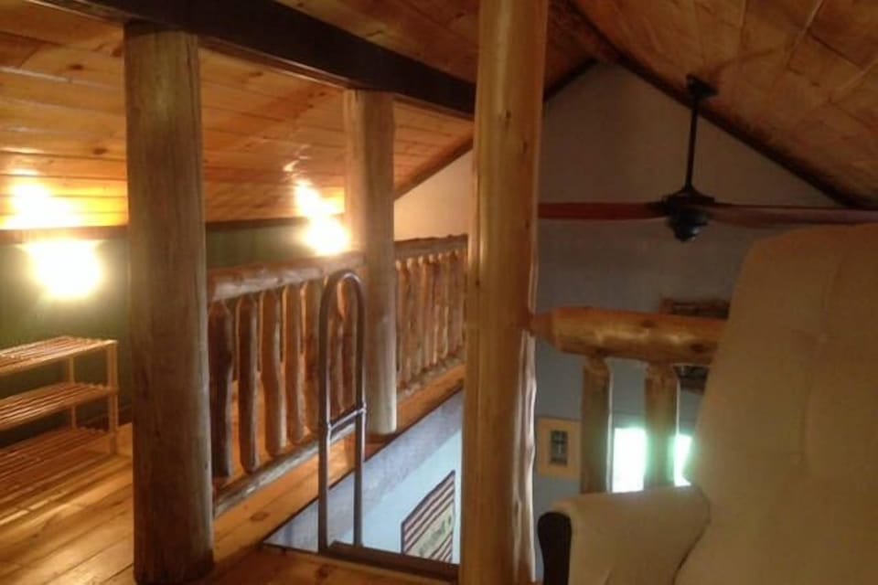 loft overlooking living room