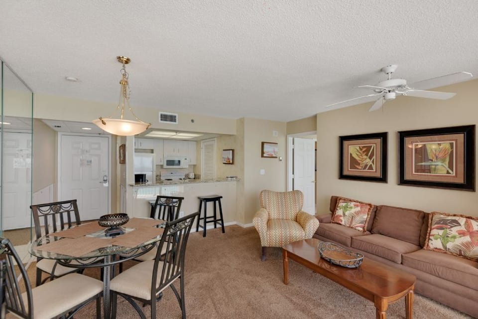 Living room and dining area
