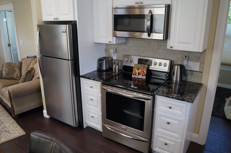 Refrig, microwave and stove