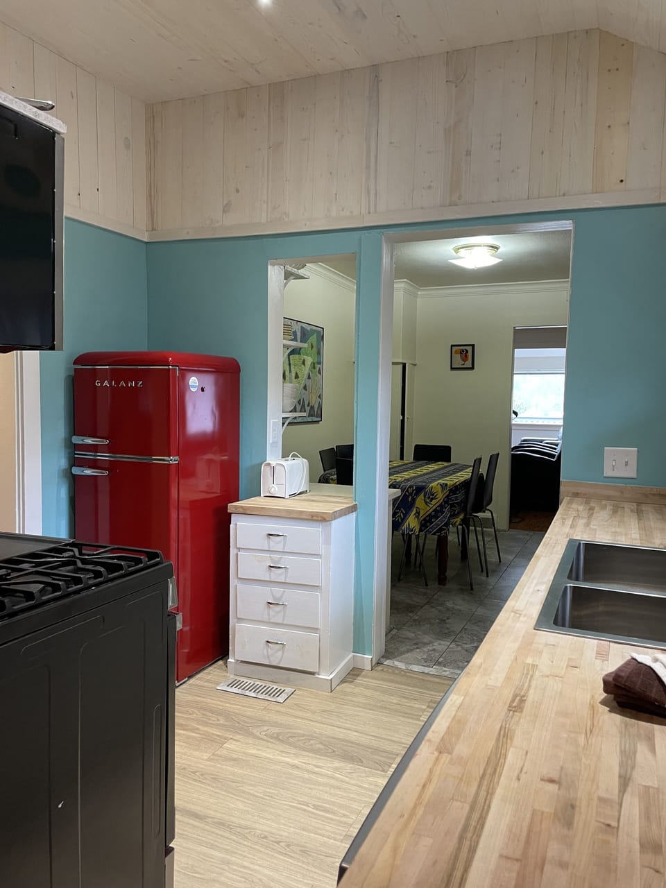 kitchen looking into dining area
