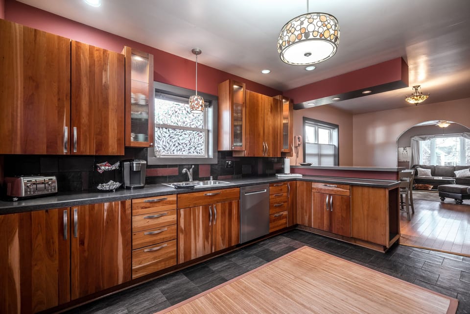 Beautiful contemporary kitchen with tons of counter space.