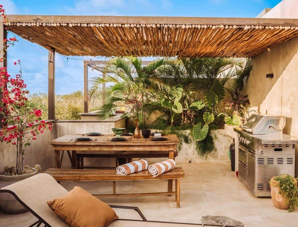 Enjoy a meal or a relaxing rooftop day
