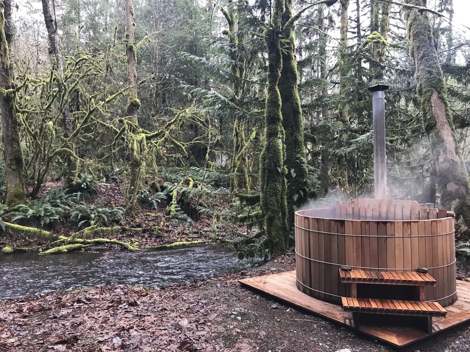 Wood fired hot tub