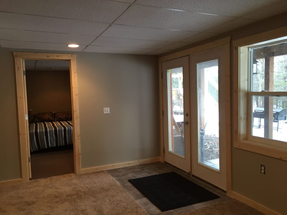 basement walk out and bedroom.
