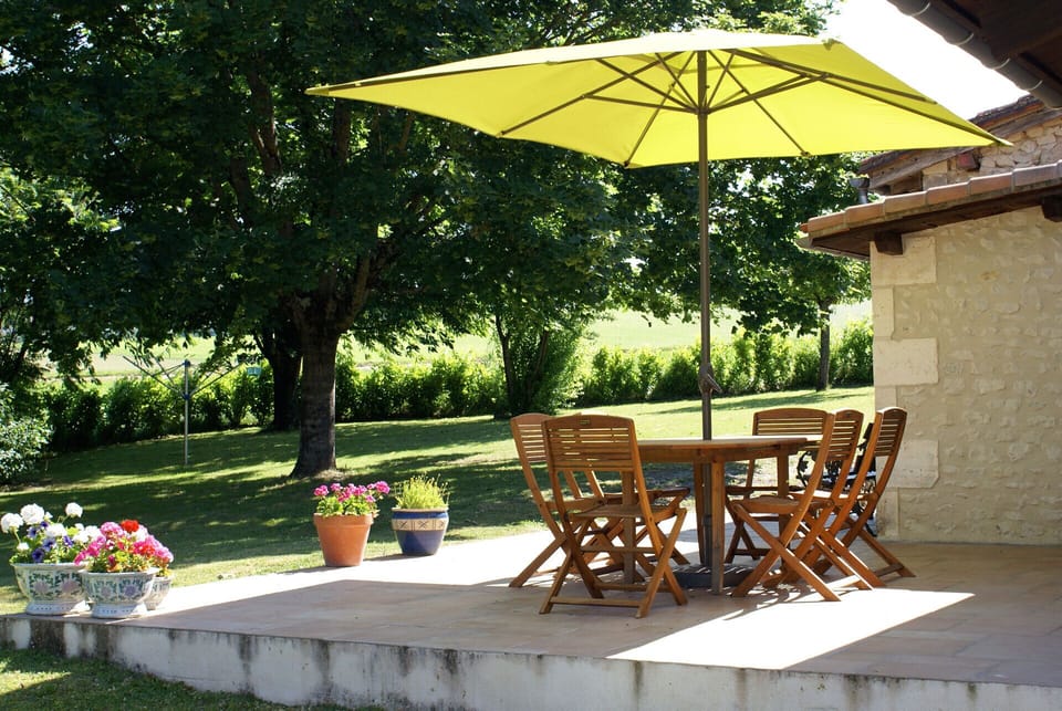 Back patio and garden
