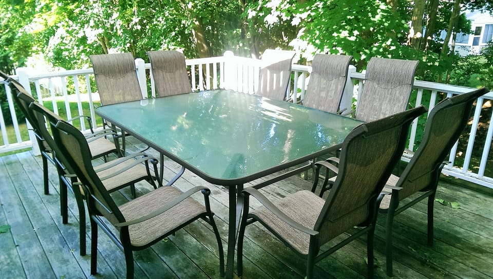 Outdoor patio table and seating - plus additional outdoor chairs provided