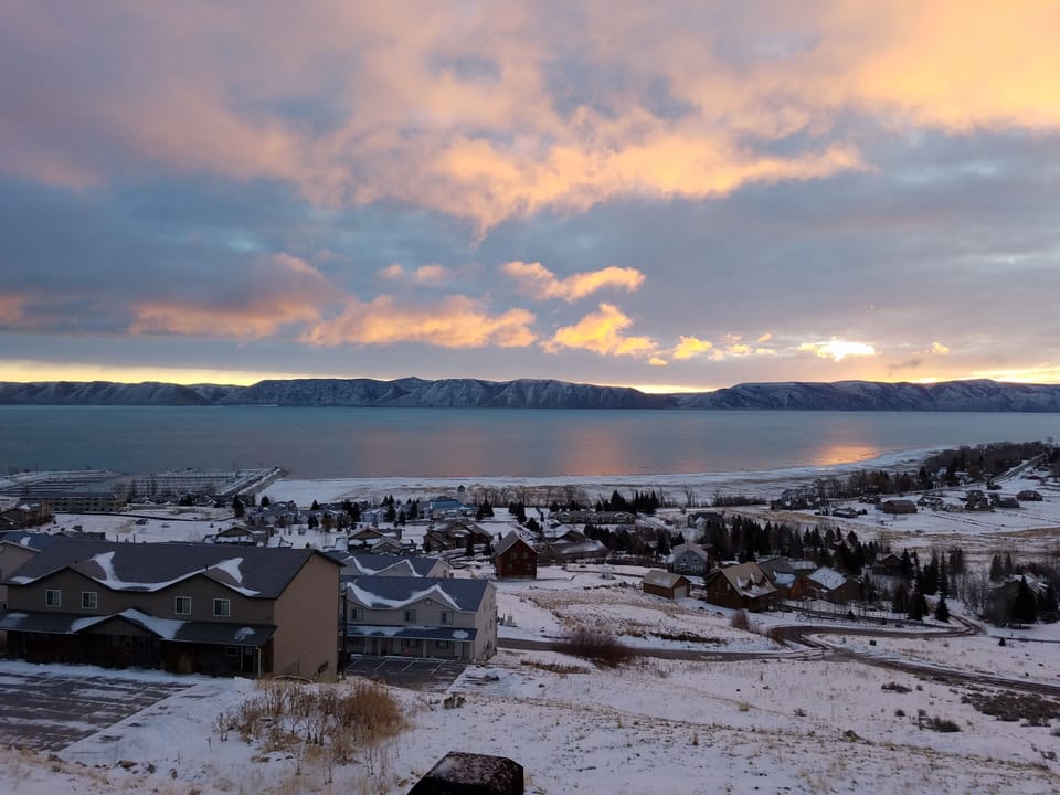 Winter View over looking the lake