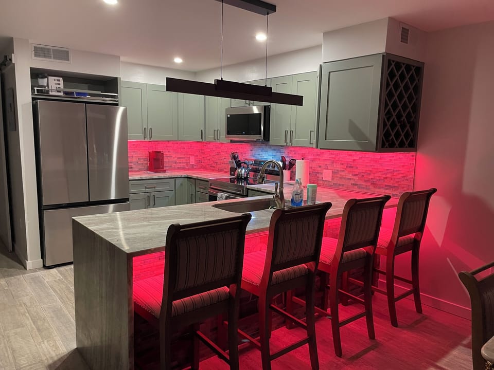 Kitchen - new state of the art Samsung appliances and under cabinet lighting
