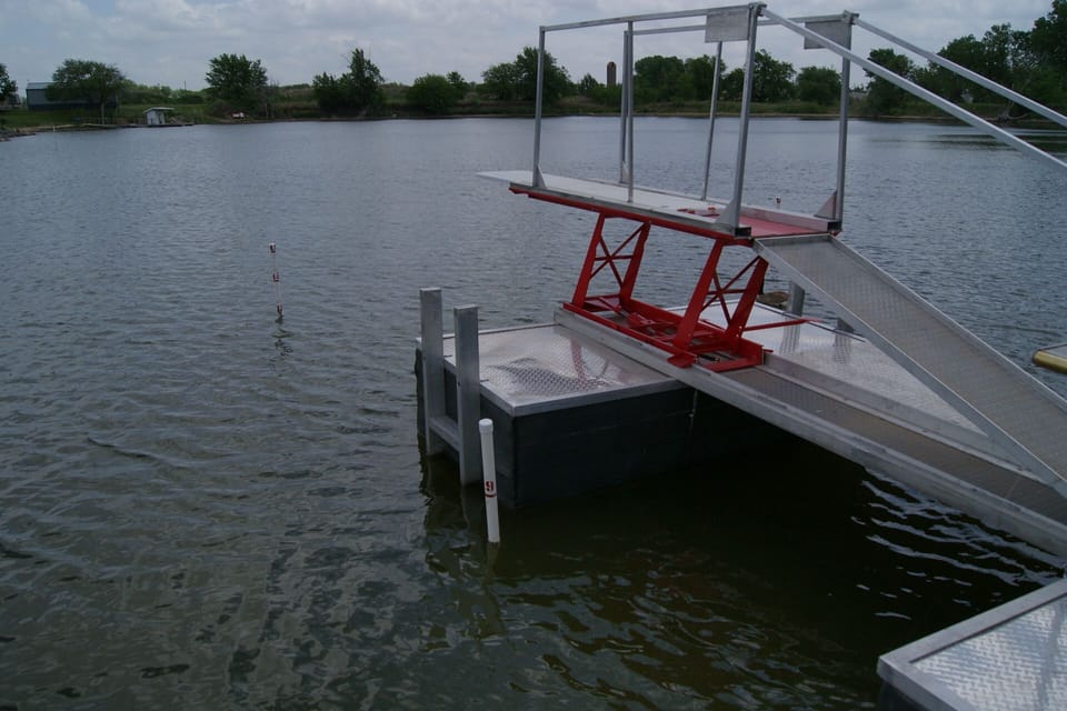 Our new adjustable fiberglass diving board. (Sorry 250# mfg weight limit).