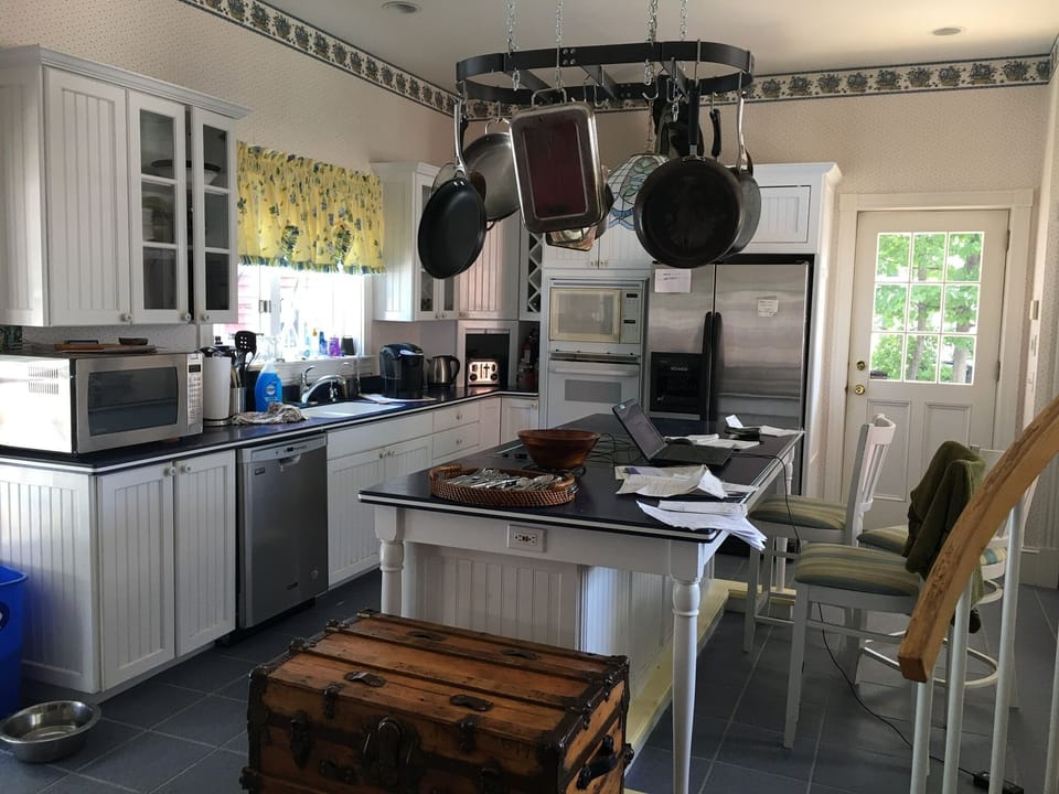 Our kitchen with new appliances including a two level cooking oven