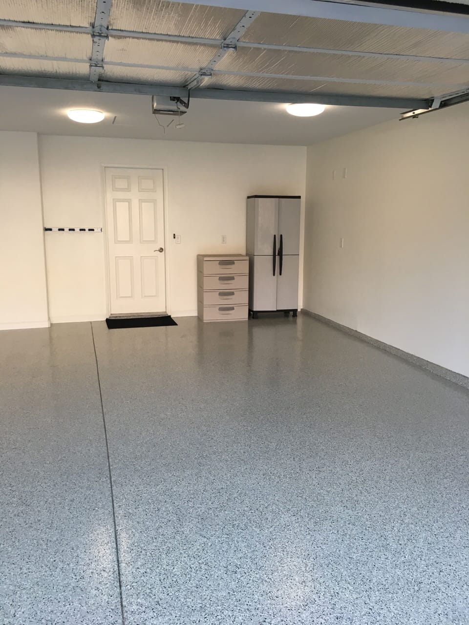 Garage with epoxy floor
