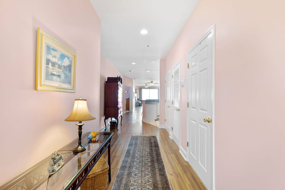 Hallway leading to the living are and kitchen