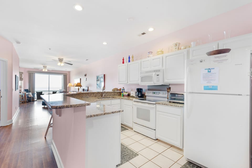 Open kitchen and living area