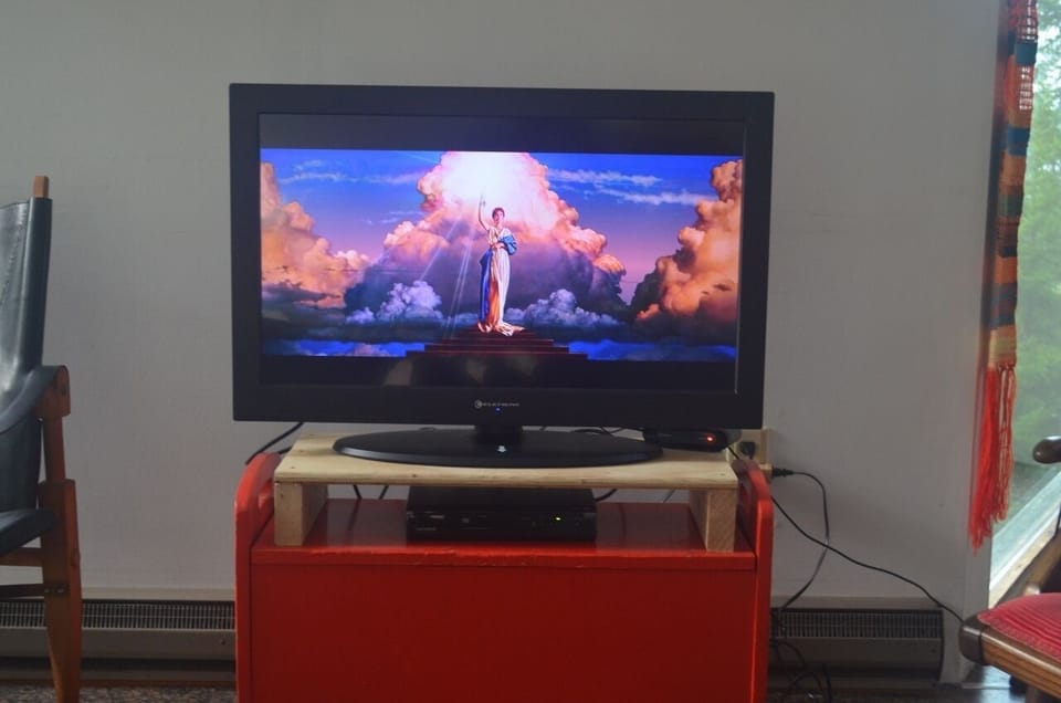 New TV and DVD player.