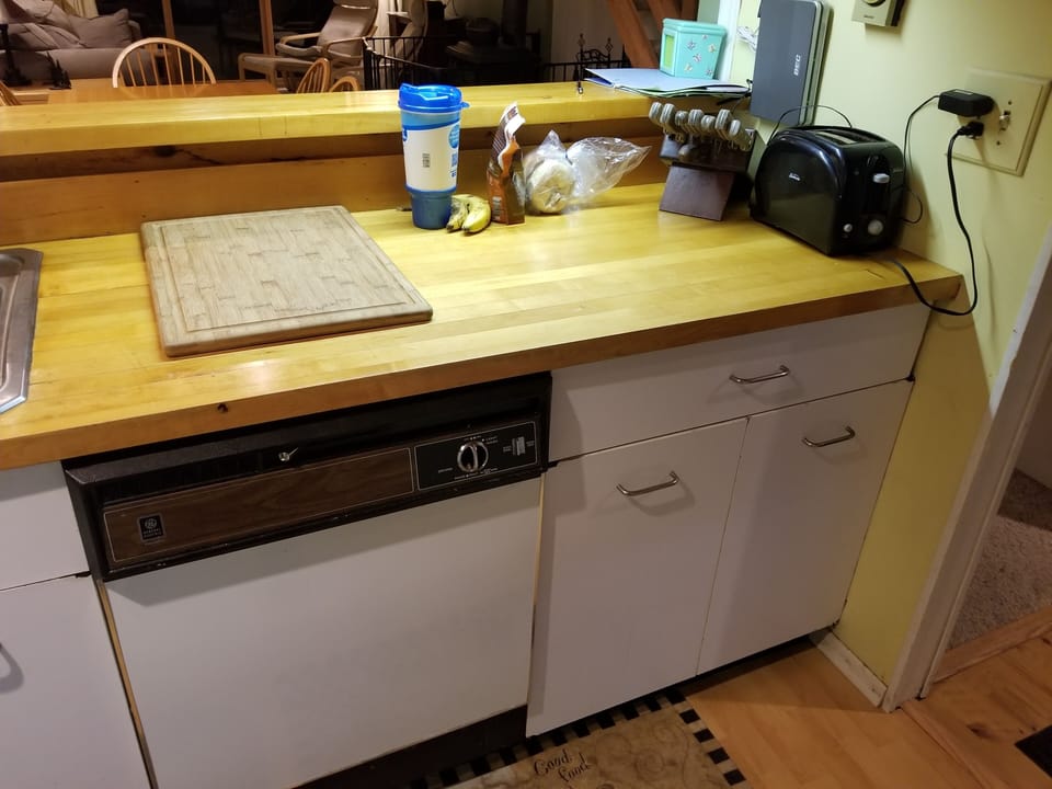 RIght half of right side of kitchen.