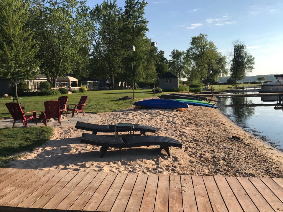 Beach is “beach sand”.  No small rocks/gravel.