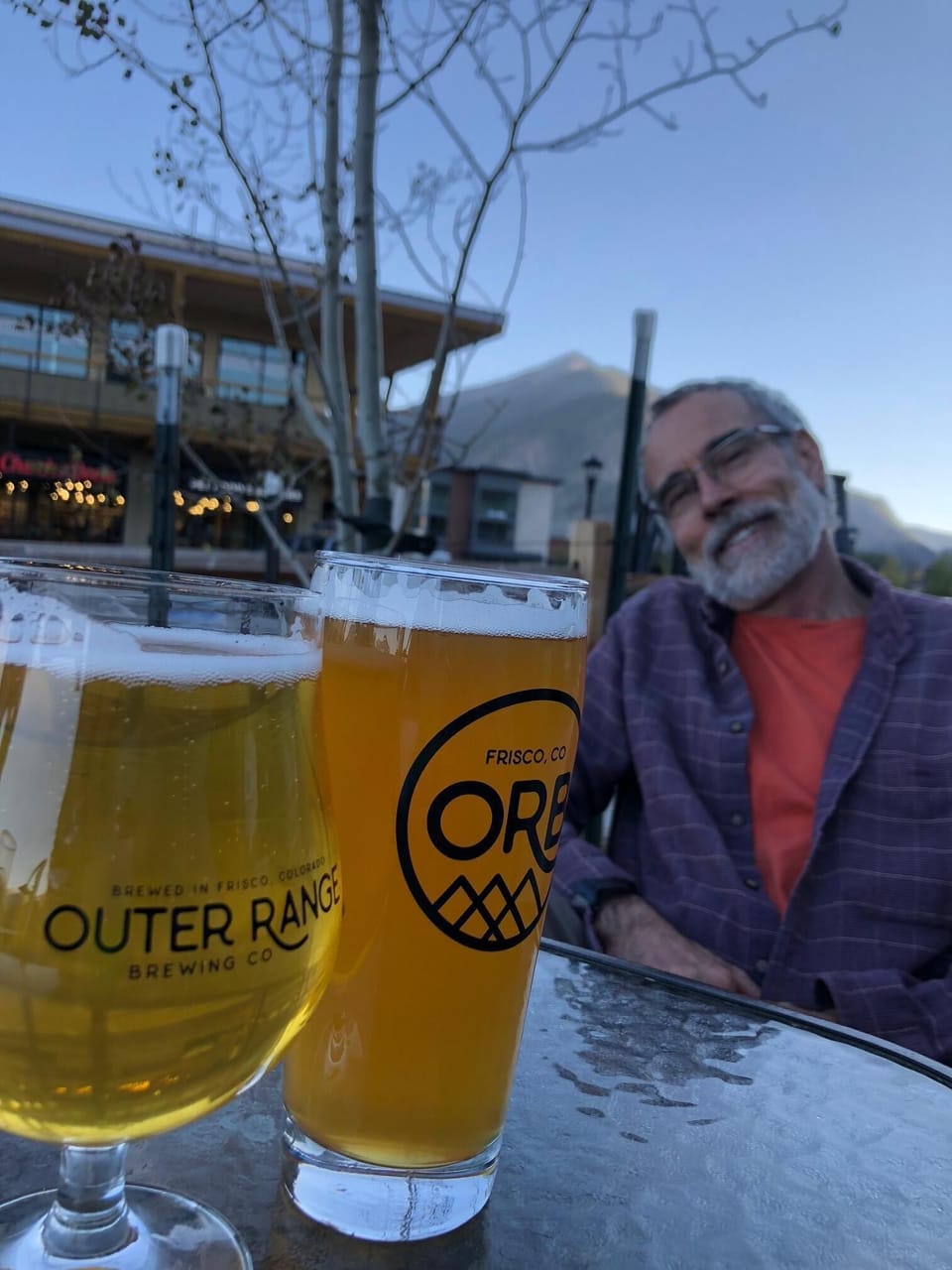 enjoying a beer at Outer Range in Frisco
