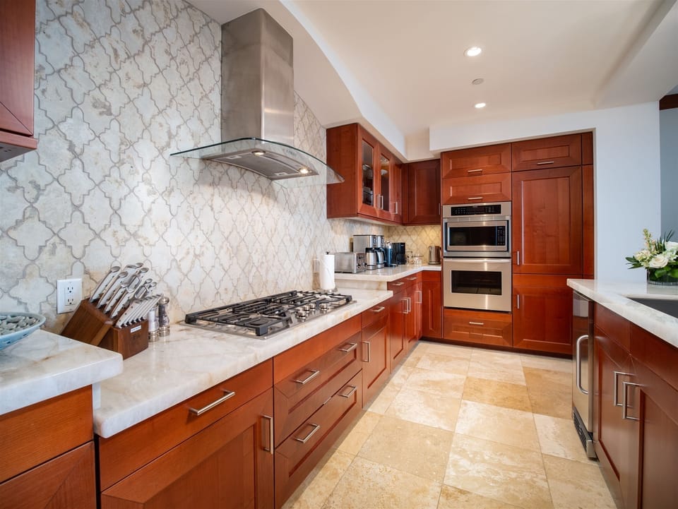 Fully Equipped Gourmet-Style Kitchen with Bar Seating | Solara Luxe Pool...