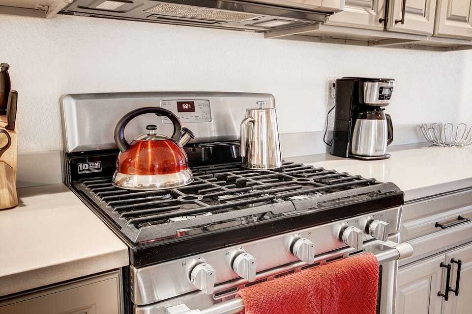 Basics like coffee, tea, spices, and all the cooking items you'll need.