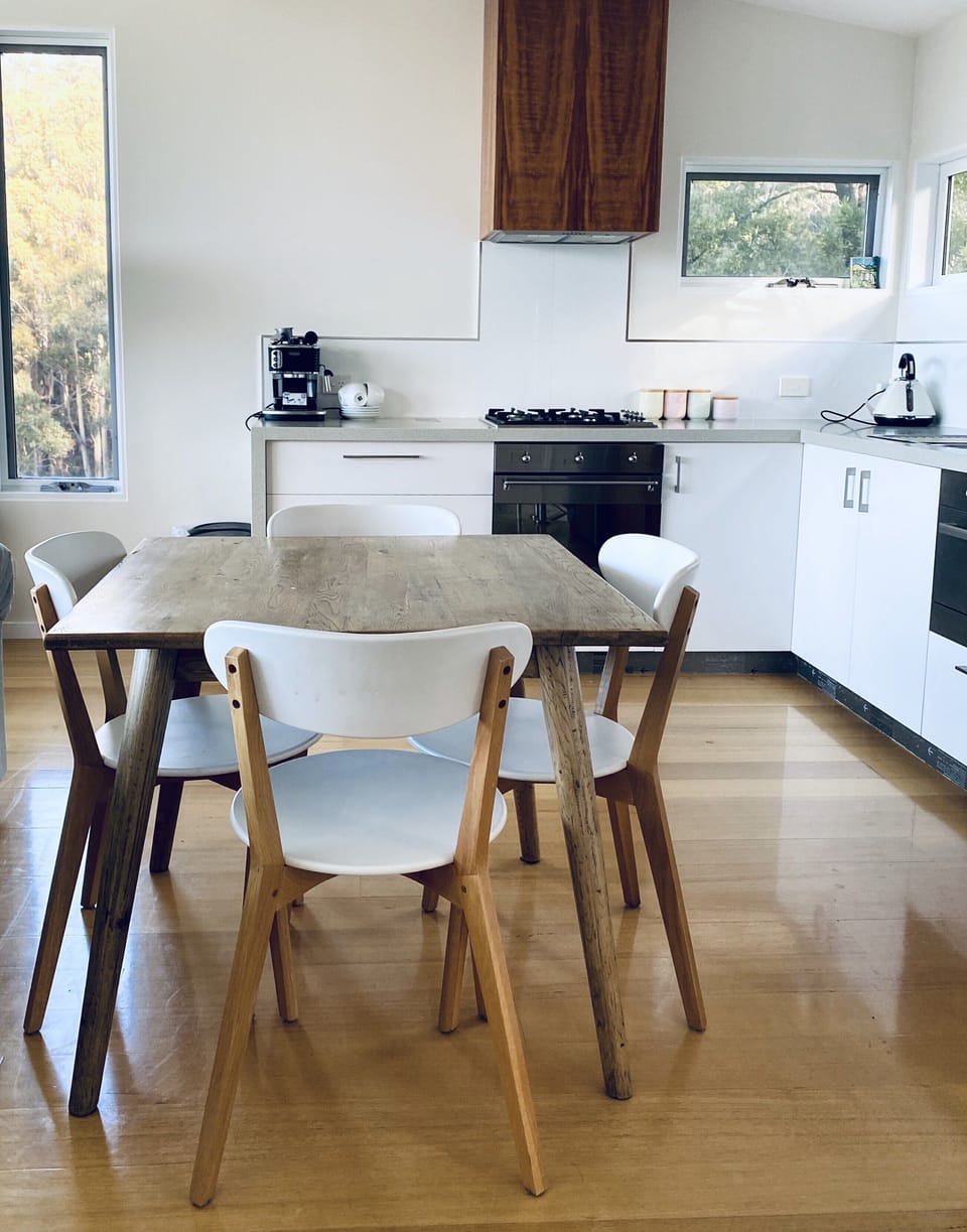 Dining area on upper level.