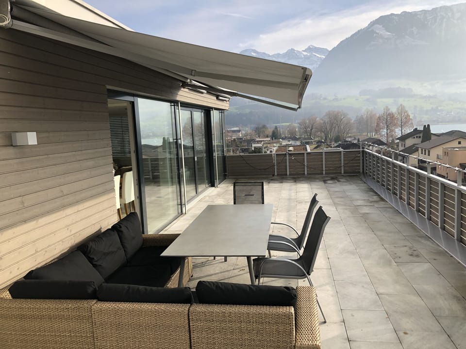 Seating area on balcony 