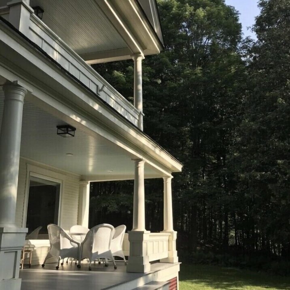 Front porch overlooking the town