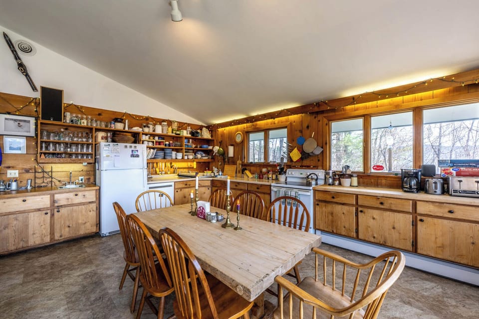 Fully stocked country kitchen.