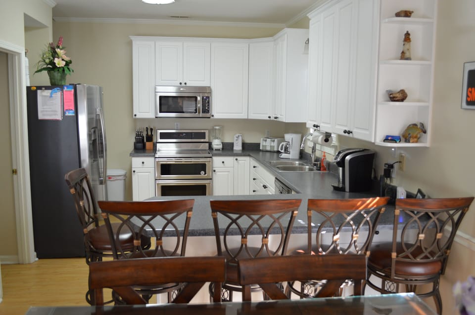 Bar looking into kitchen