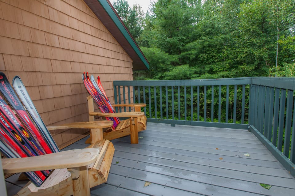 2nd fl patio w/custom Adirondack ski chairs