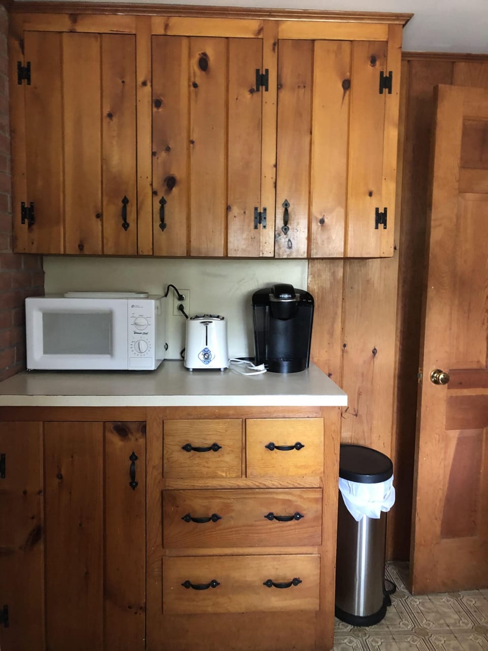 Coffee, toaster, microwave