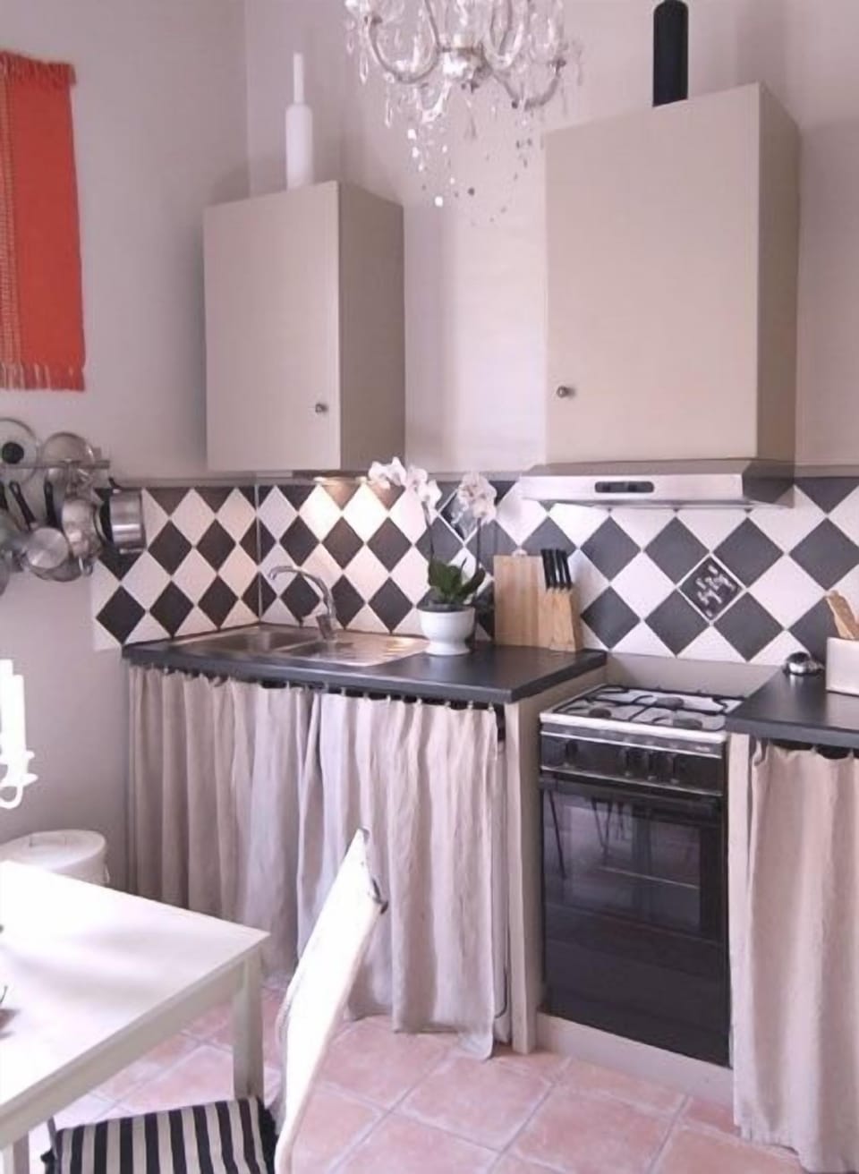 Kitchen and Eating Area for Six, all equipped with washer, dryer, dishwasher.
