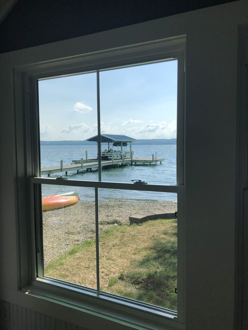 View from sunroom to lake