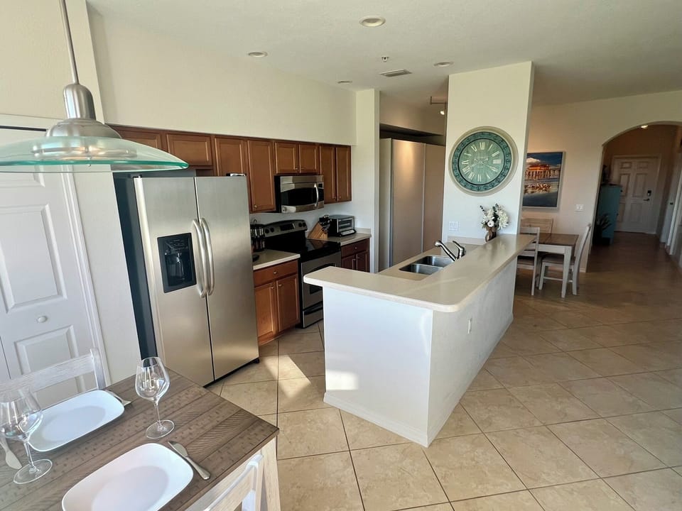 Open kitchen and living area