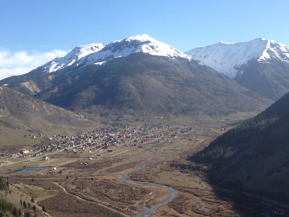 First snowfall of the fall above the town of Silverton. 